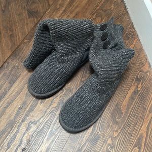 Gray UGG sweater boots